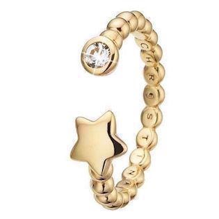 Christina Forgyldt sølv Single Star kugle ring med hvid topaz & stjerne, model 2.13.B købes hos Guldsmykket.dk her